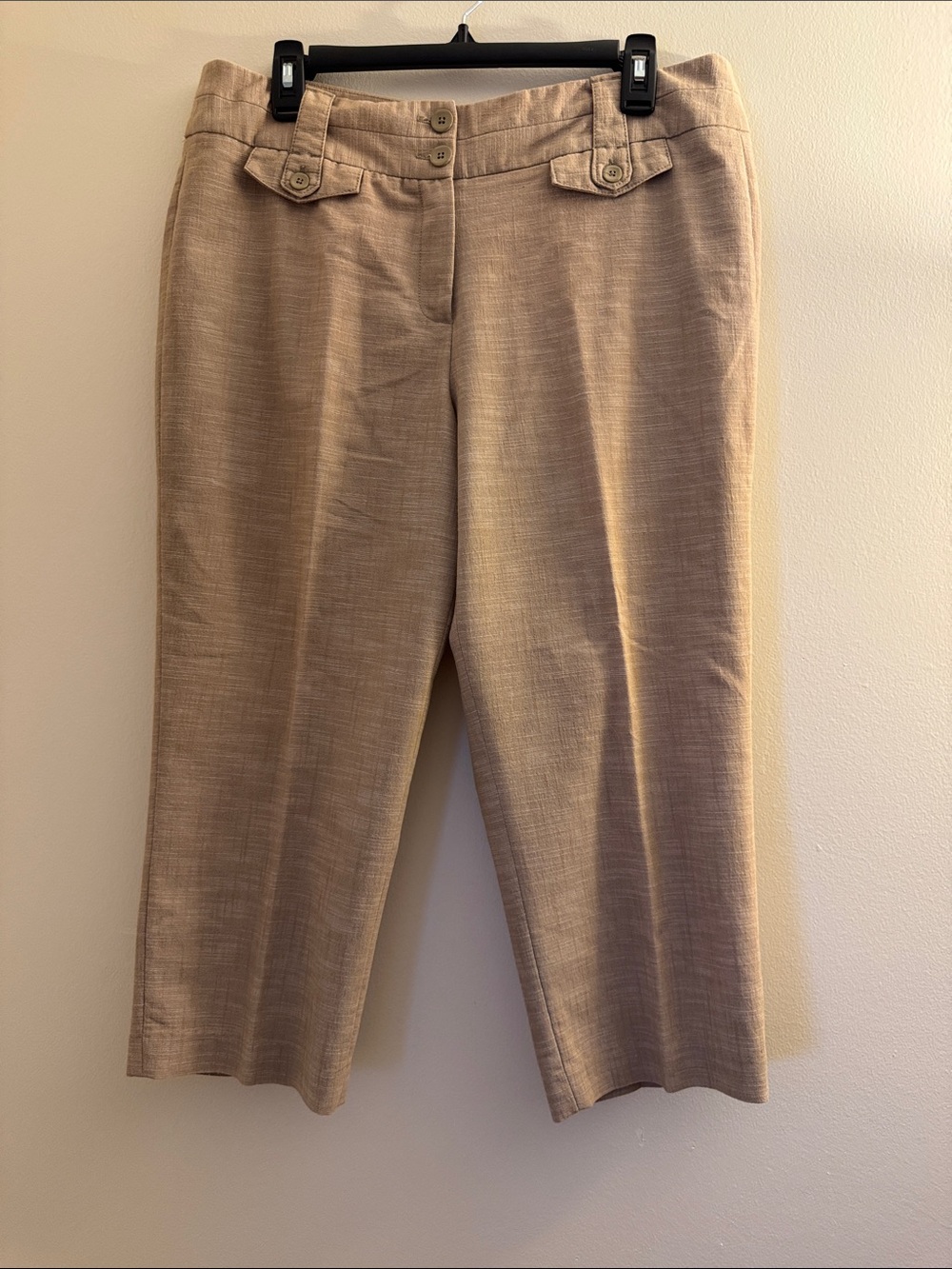 LARRY LEVINE Y2K Pleated Tan Capris